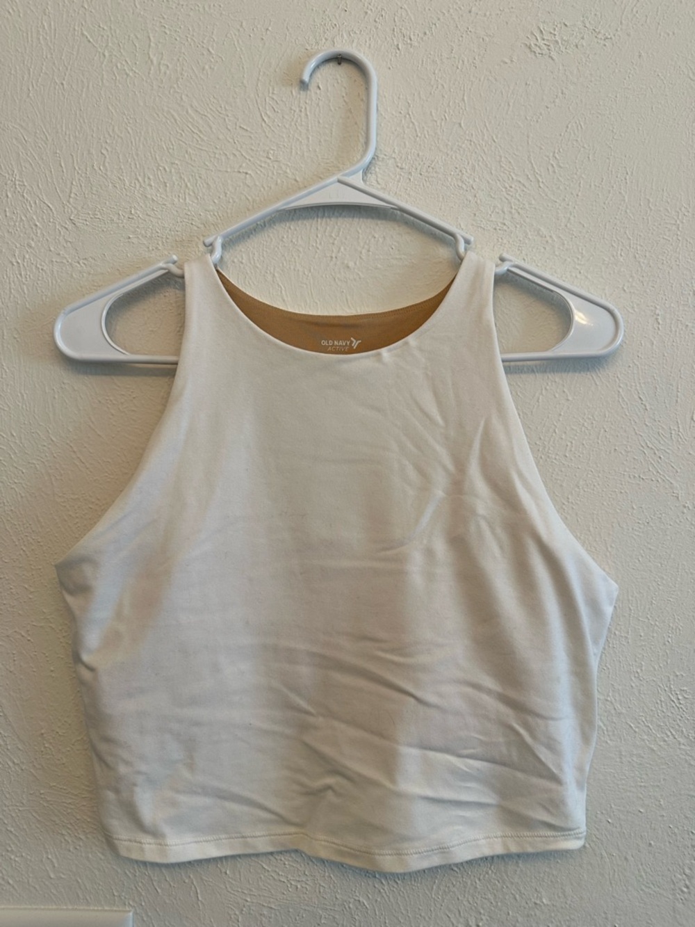 Old Navy White High-Neck Cropped Tank